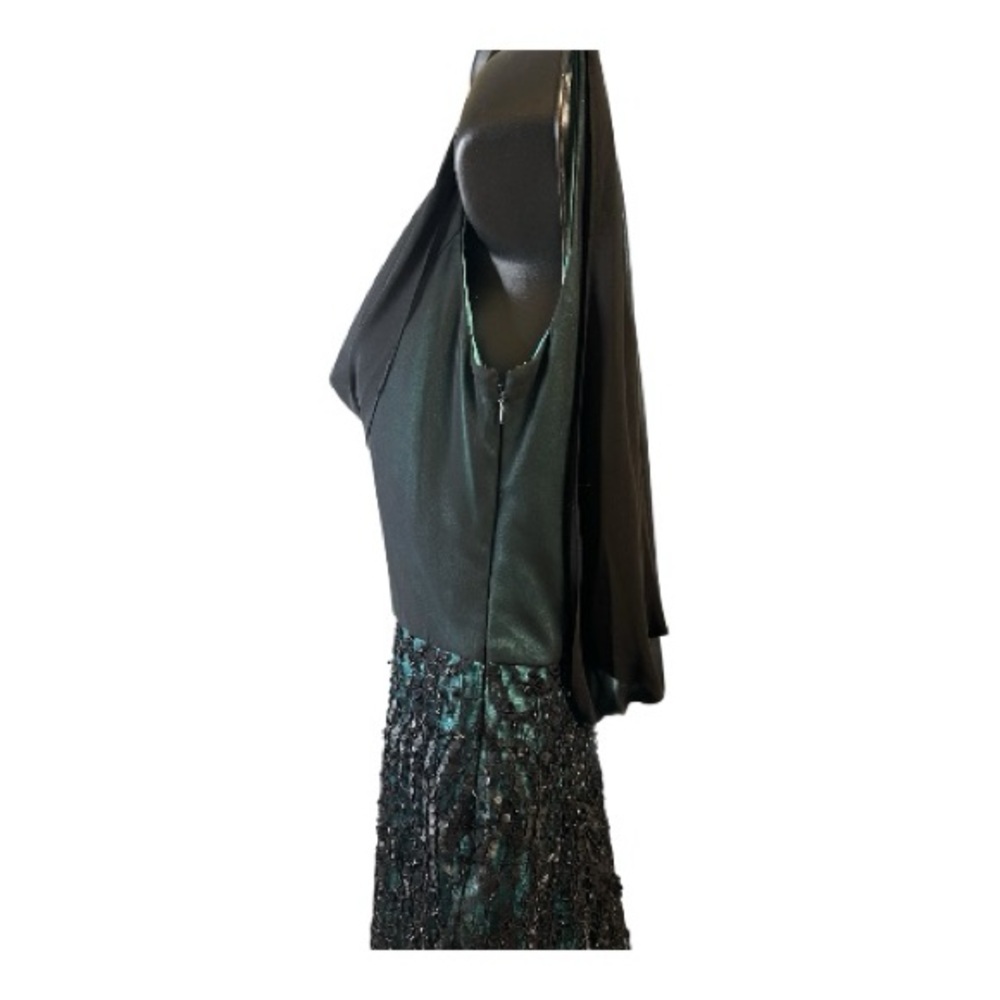 🖤 Black & Teal Beaded Cocktail Dress | Side Zipper | Elegant Evening Glam ✨ - Picture 5 of 9